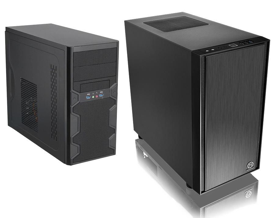 Custom PC builds and refurbished devices for home and office workstations.